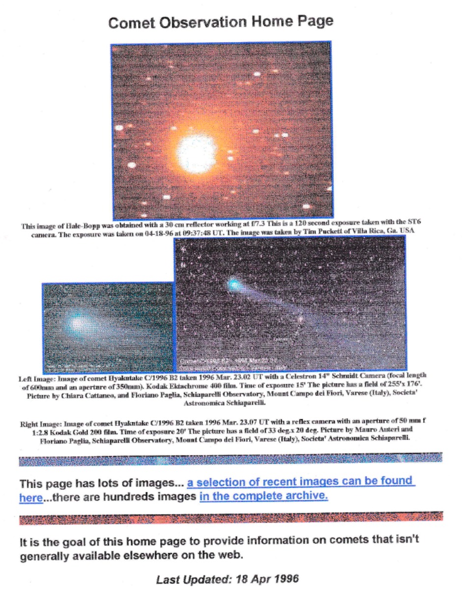 Comet Observation Home Page